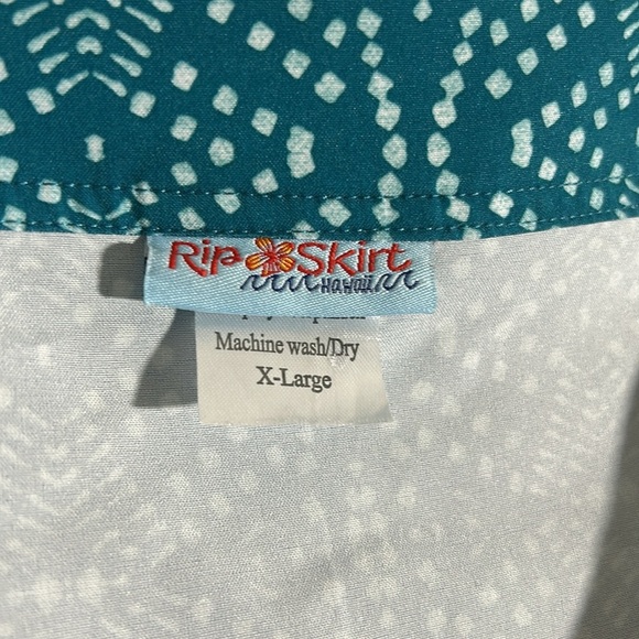Rip Skirt Hawaii Teal Patterned Women's Skirt - Picture 4 of 7